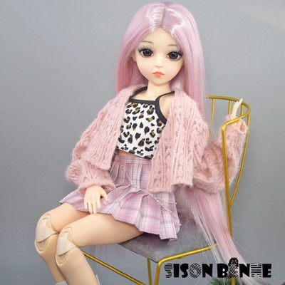 SISON DUMPSTER 1/3 Doll BJD Mobile Joints With Pink Long Wig And