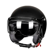 3/4 Motorcycle Helmet - Retro Open Face, w/ Visor, DOT Approved
