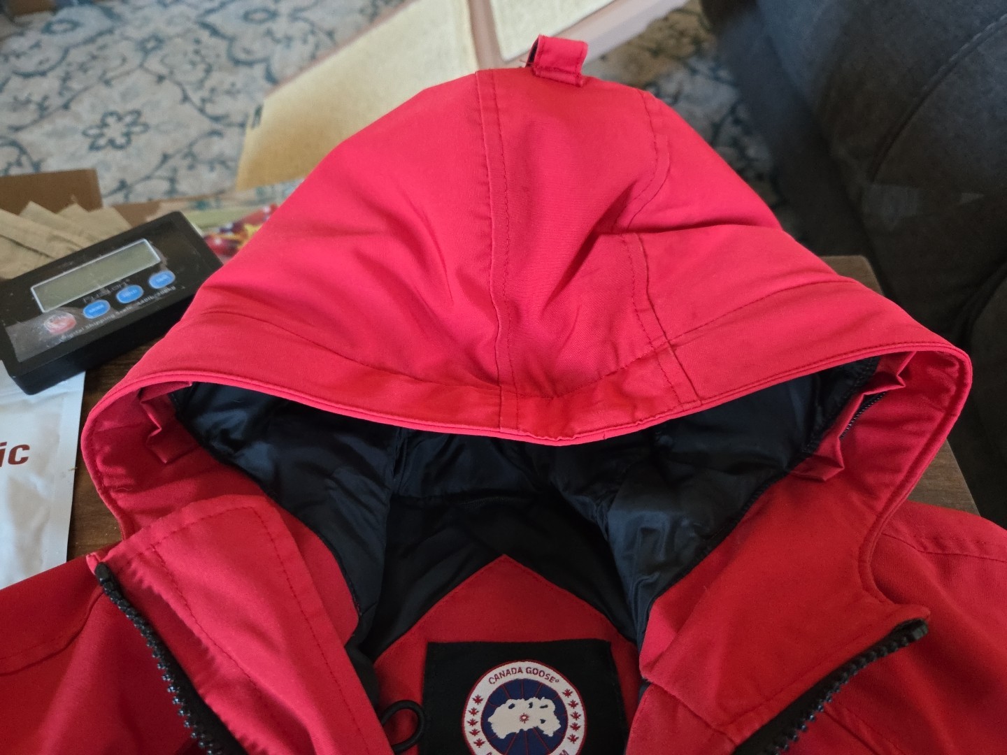 PRE-OWNED CANADA GOOSE YOUTH LARGE (14-16) RUNDLE BOMBER JACKET RED # 7995Y $695 thumbnail 15