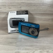 Polaroid iS085 Dual Screen 16MP Waterproof Digital Camera Blue TESTED WORKS