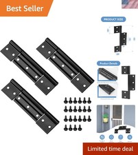 3Pack Black Screen Door Hinges 1/8 in Grooved Center for Most Screen Doors