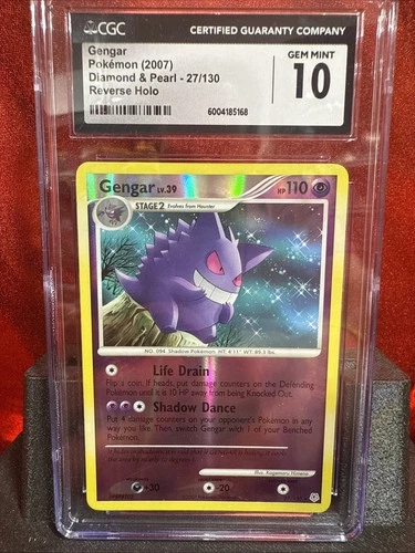 CGC 10 Gengar 27/130 Reverse Holo 2007 Pokemon Diamond & Pearl Low Pop 4