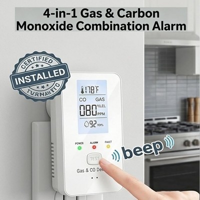 Steadfast haven co detector, 4-in-1 Detector with HD Screen, Home, Apartment