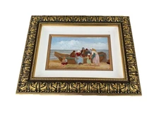 Antique Dutch Oil Painting Over Print Framed Impressionist