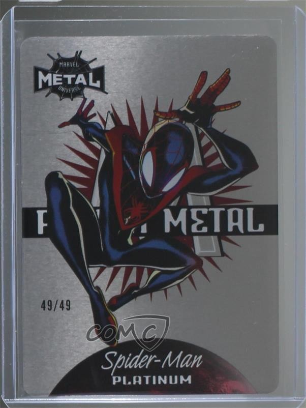 2022 Marvel Metal Universe Spider-Man Planet Platinum 49/49 Miles Morales 04f2