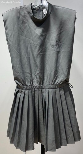Mare Mare x Anthropologie Women's Size S Grey Pleated Skirt Mini Dress NWD