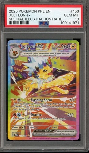 Pokemon Jolteon ex Prismatic Evolutions Special Illustration Rare #153 PSA 10