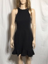 Junior's  NWT 19-Cooper Lace-Back Flounce Black Sheath Dress