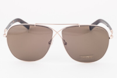 Tom Ford April Gold Havana / Brown Aviator Sunglasses TF393  display picture 2