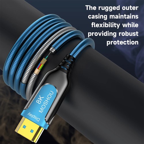 MOSHOU 8K HDMI Fiber Optic Cable 48Gbps 8K 60Hz 4K 120Hz Dynamic HDR eARC HDCP - Picture 3 of 5