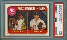 2018 Topps Heritage Rookie Stars Rafael Devers/Kyle Martin RC #189 PSA 9!