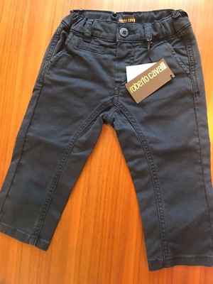 ROBERTO CAVALLI Kids Boys Pants Navy 12M - AUTHENTIC / NEW WITH TAGS