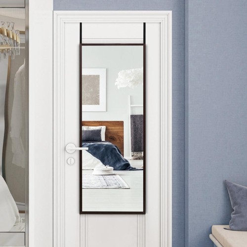 Over the Door Hanging or Wall Mounted Bedroom Full Body Length Glass Mirror - Picture 3 of 11