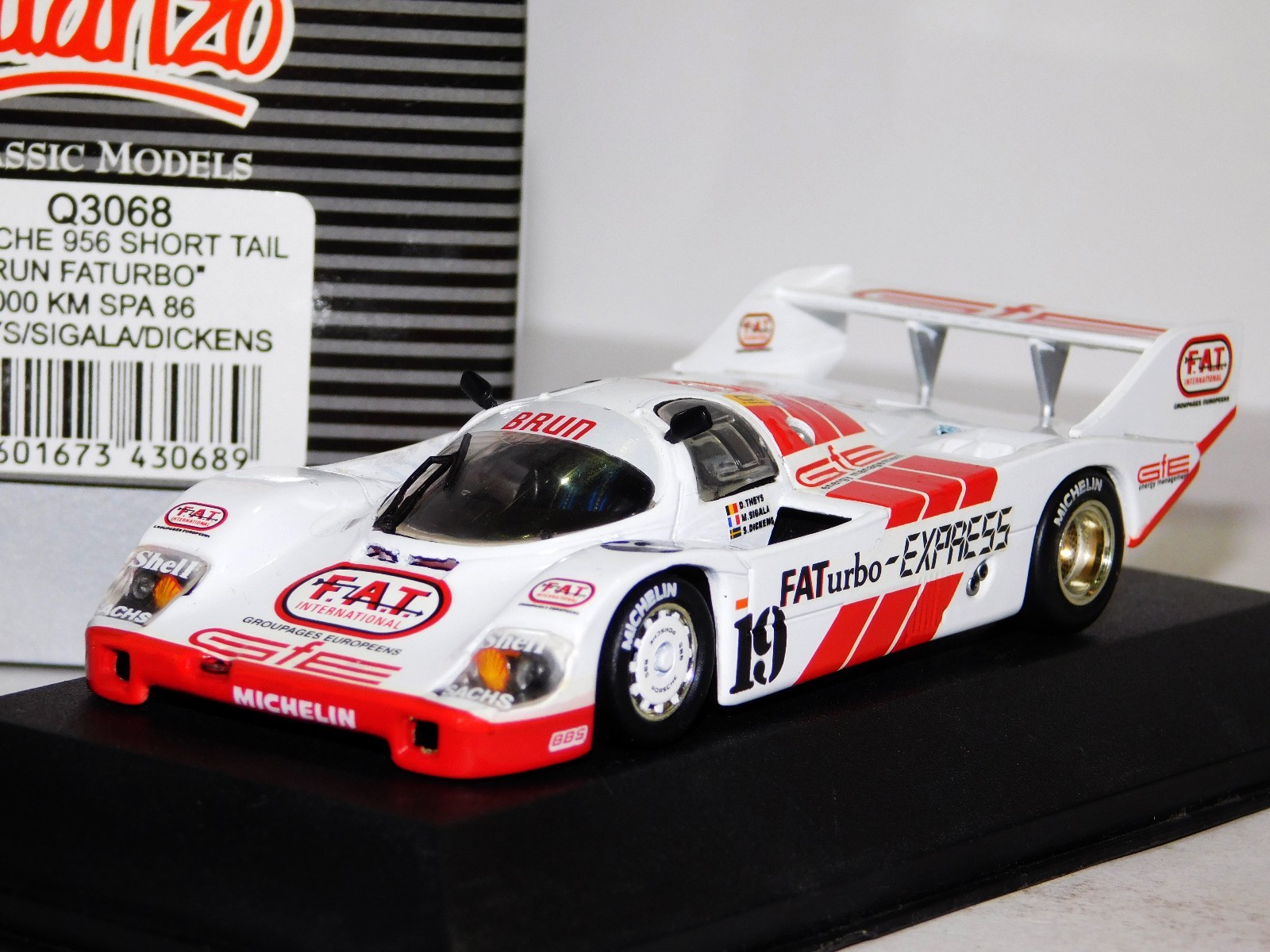 Porsche 956 Short Tail Brun Faturbo Spa1986  Quartzo Q3068 1:43
