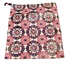 Thirty One Drawstring Reusable Bag Black Pink White Mandala Lightweight Fabric