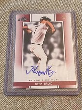 RYAN BRUNO 2019 Leaf Perfect Game AUTOGRAPH Red Blank Back #1/1 STANFORD