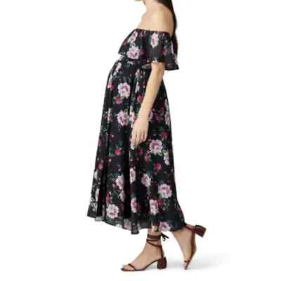 Yumi Kim Anthropologie Chantal Black Floral Maternity Midi Dress XXS 0 NWT  | eBay