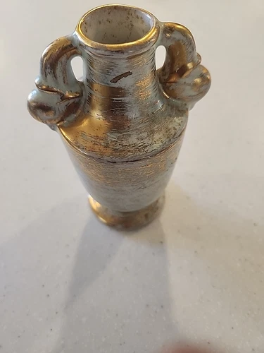 6 Inch Hand Painted Stangl Antique Gold  3113 Vase