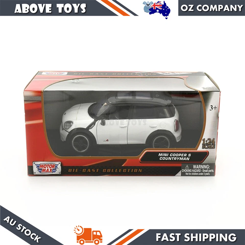MotorMax 1:24 Scale Mini Cooper S Countryman White with Black Roof Diecast Toy - Image 2 of 4