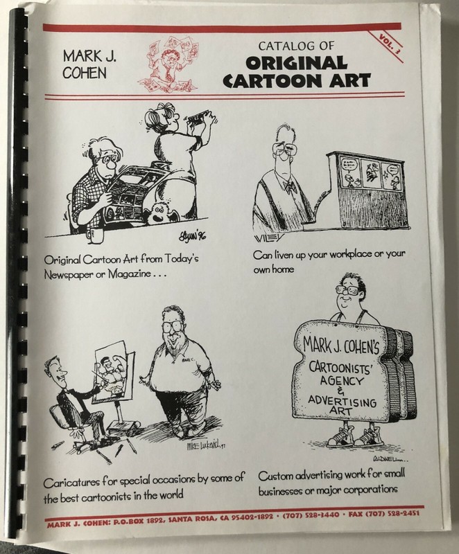 Mark J. Cohen CATALOG OF ORIGINAL CARTOON ART Vol. 1 + letter - RARE