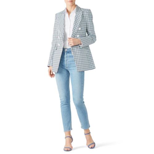 Veste blazer Dickey Veronica Beard taille 6 bleu moroso payée double boutonnage - Photo 2 sur 7