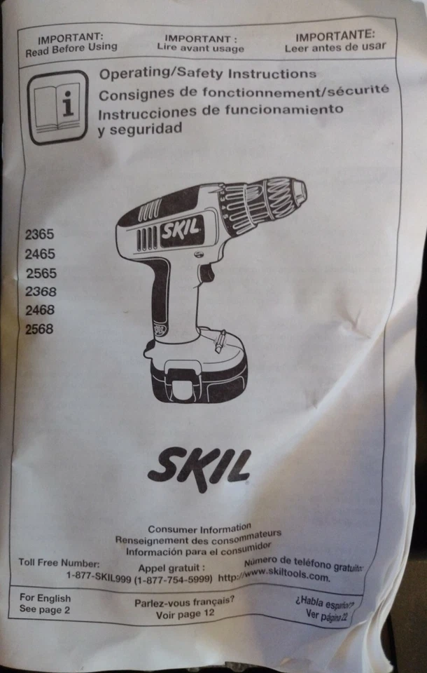 SKIL Cordless Screw Gun Tools Red Drill Brochure Hard Case Battery & Cord & Case - Image 2 of 4