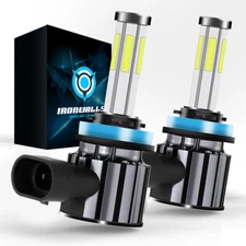 IRONWALLS H11 6Side LED Headlight Bulbs Conversion Kit High Low Beam 6500K White