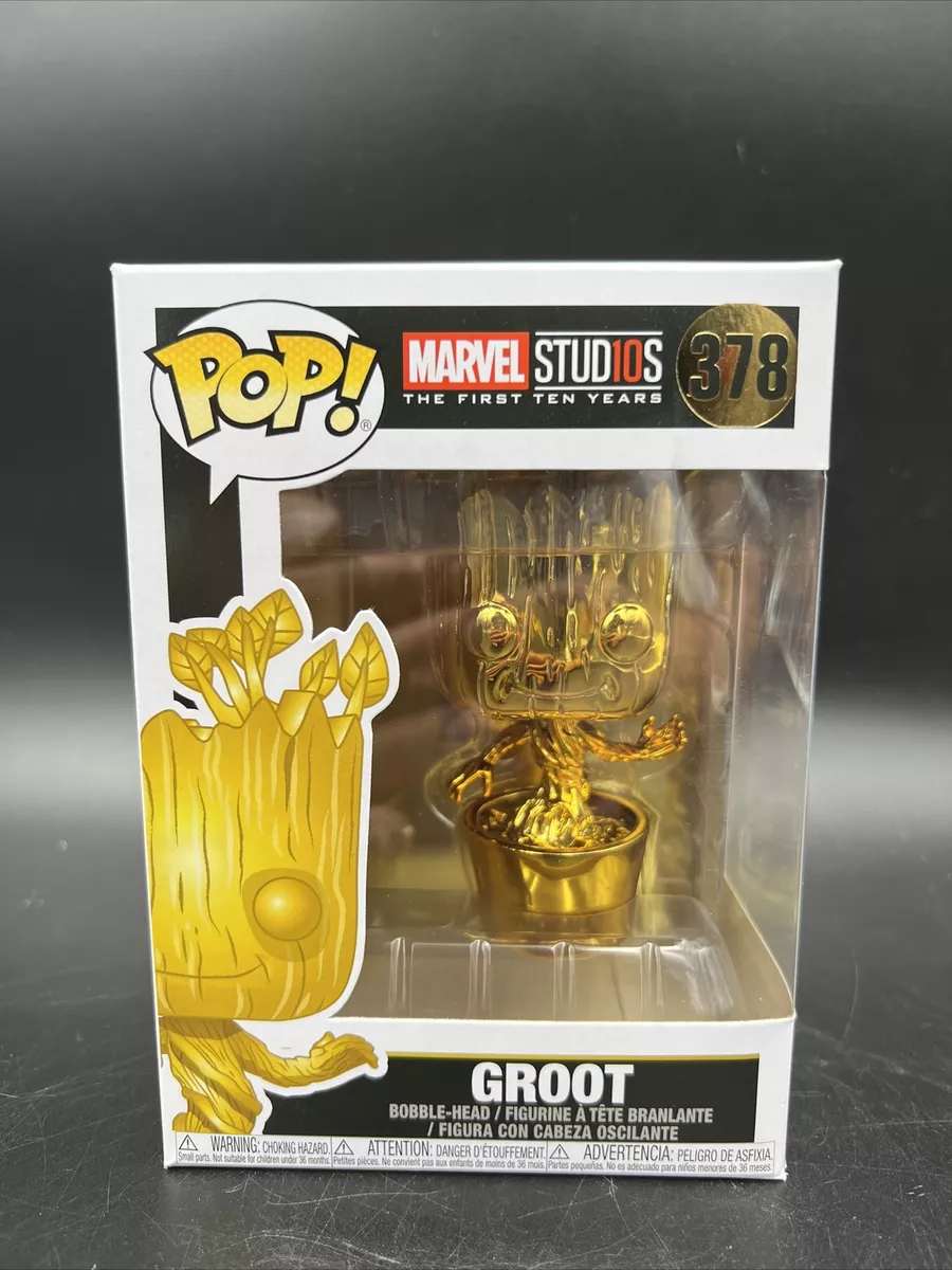 græs fangst tilstrækkelig Funko POP Gold Chrome Dancing Groot 378 Anniversary Marvel Studios W/  Protector | eBay