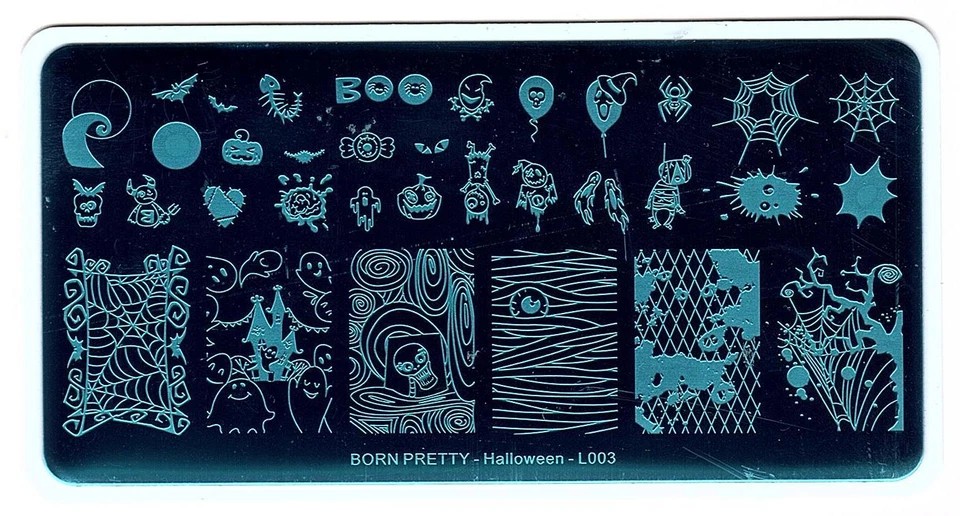 Halloween Arte en Uñas Manicura Decoración Estilos Estampado Placa Kit de Transferencia de Imagen Foto 4 de 4