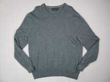 Bloomingdales Sweater Mens Extra Large Green Cashmere Knit Pullover Long Sleeve