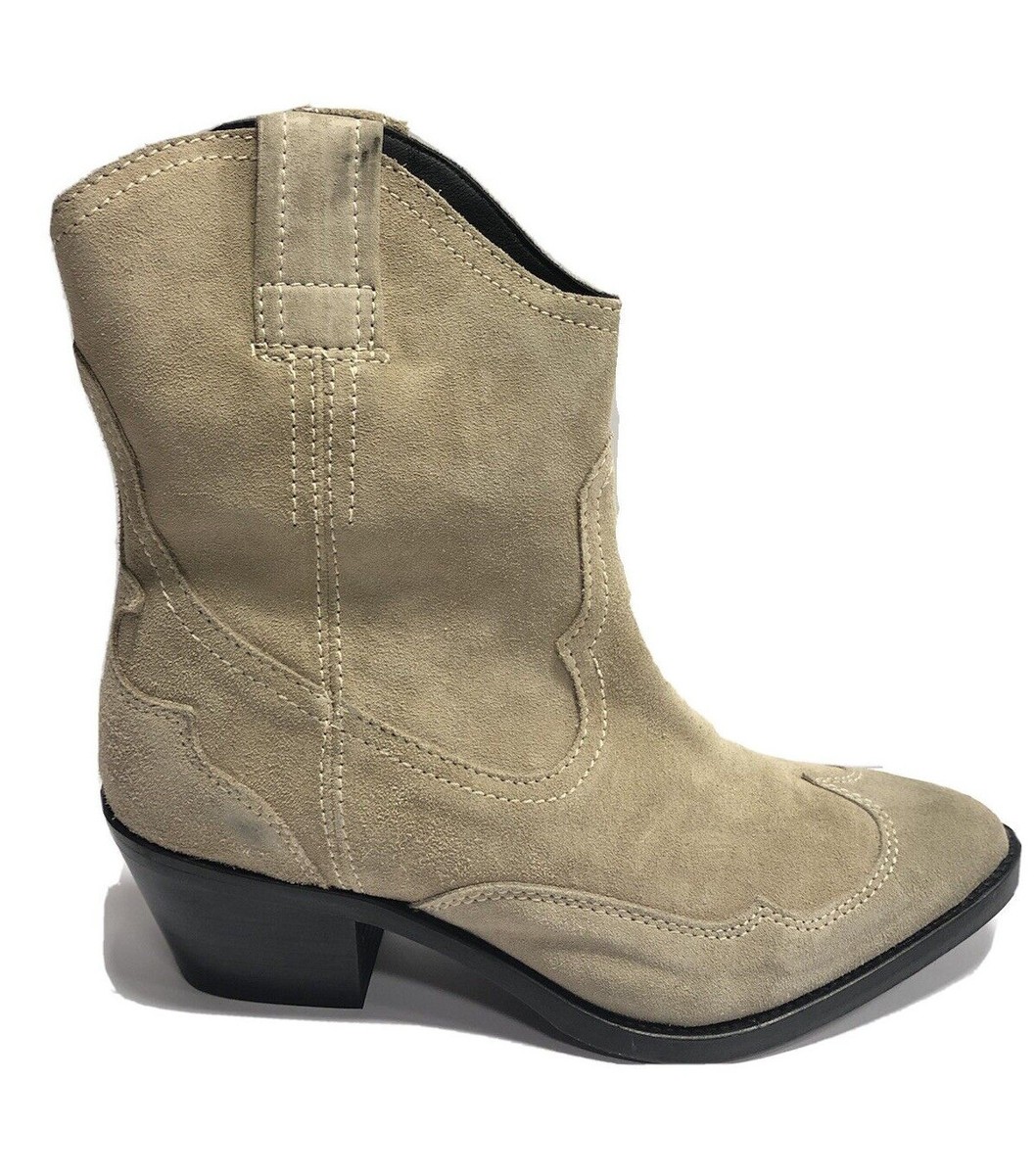 AllSaints Women's Shira Western Boot Beige Size M