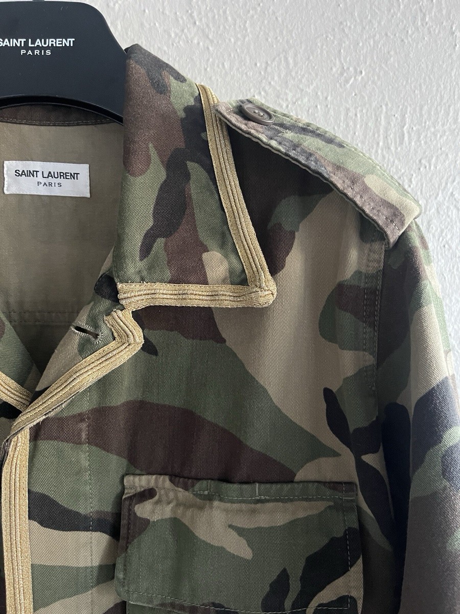 Saint Laurent Paris M65 Jacket Gold Trim Army Hedi Slimane Paris