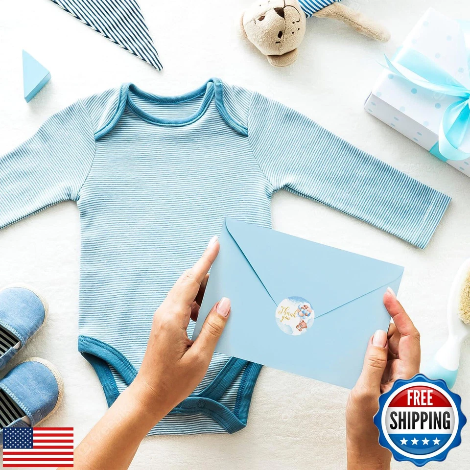 BYBOUS 50 Pack Baby Shower Thank You Cards with Envelopes Stickers - Cute Bea - Image 4 of 4
