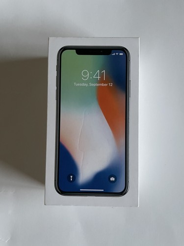 Apple iPhone X OEM boîte vide d'origine avec inserts papier couleur argent A1901