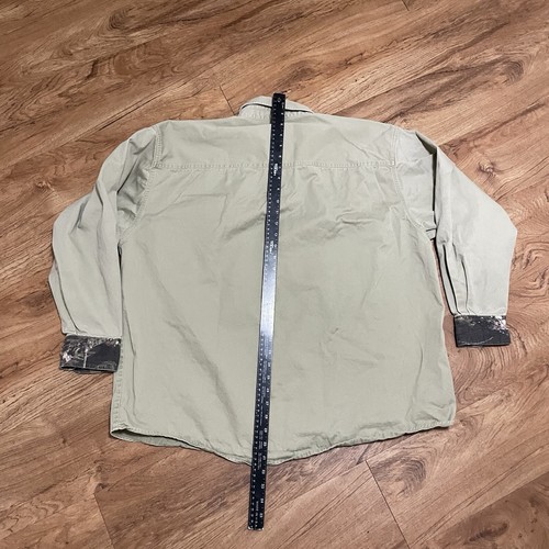 Quail Unlimited Hunting Beige Camo Shirt Men Size Measured Shooting Shoulder Pad - Picture 9 of 10