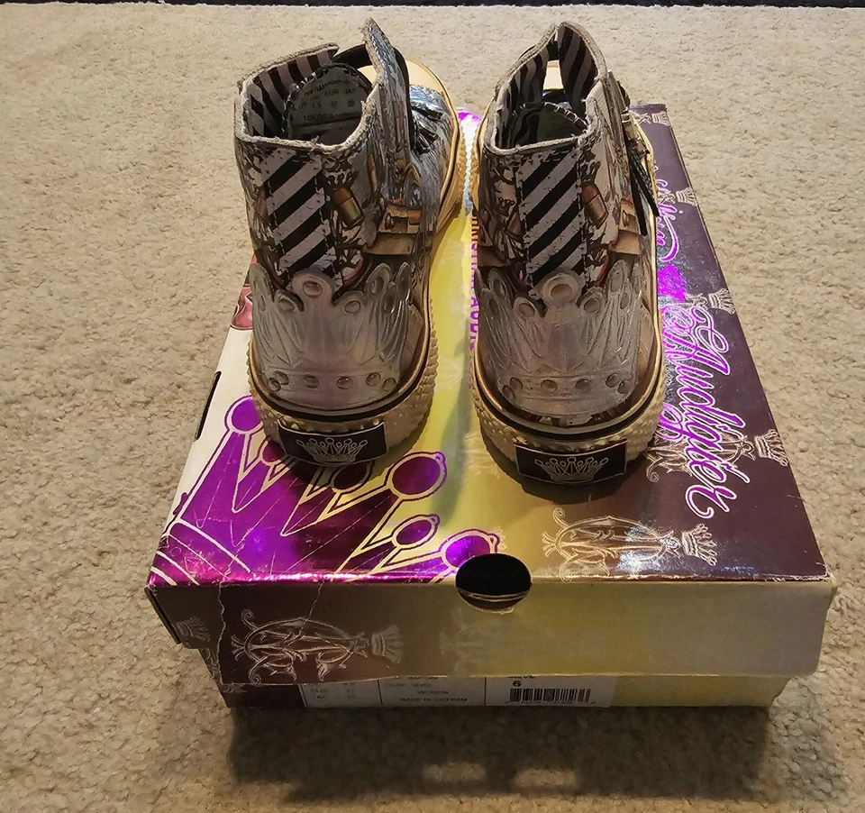 ZAPATILLAS ALTAS CHRISTIAN AUDIGIER 1958 MODA PLATEADAS CON TIRANTES PARA MUJER 6  Foto 3 de 4