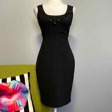 Express Black Beaded Neck Sleeveless Sheath Dress 2
