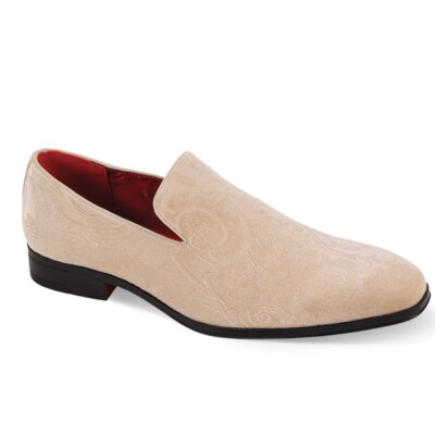 Mens Champagne Beige Velvet Formal Dress Loafers Shoes After Midnight 7017 