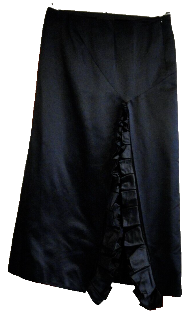 Long Black Straight Skirt Silk 100% GIVENCHY T44 VINTAGE N