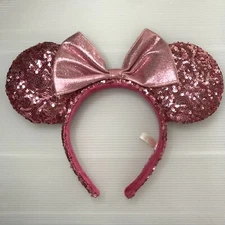 Tokyo Disney Resort Sequin Pink Minnie Mouse Head Band Katyusha Japan US112