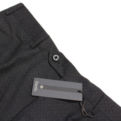 Zanella NWT Dress Pants Size 34 US In Gray Geometric 100% Wool