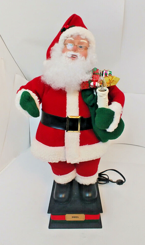 Animated Moving Santa Claus Christmas Holiday Creation 26" w Lighted Candle