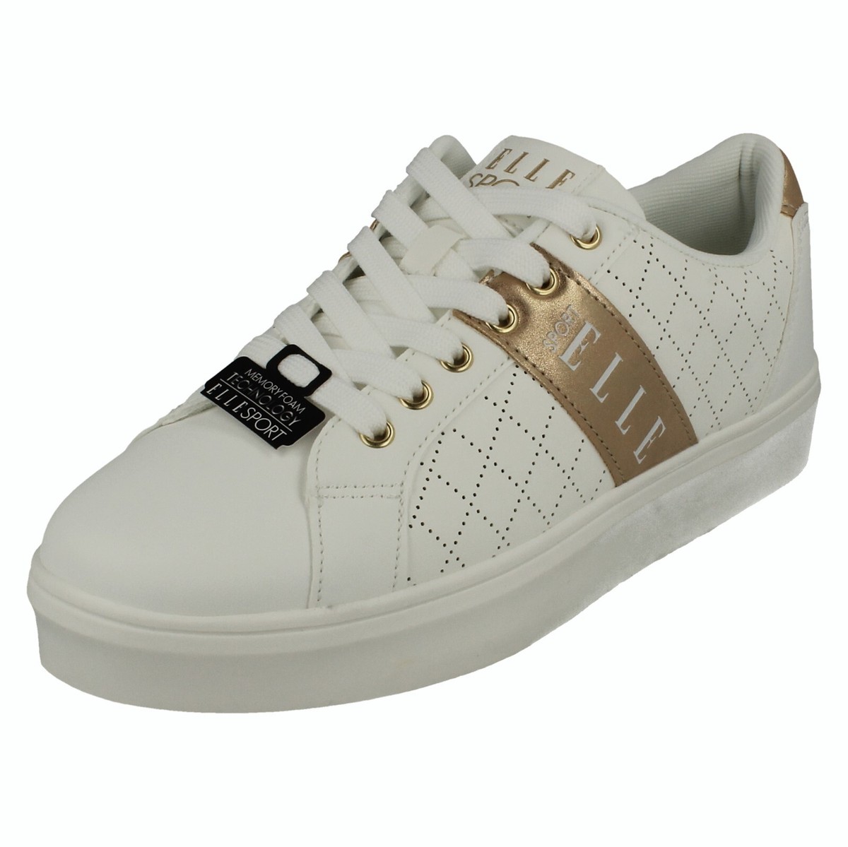 Ladies F7R313 Lace Up Trainers With Memory Foam Detail By Elle Sport