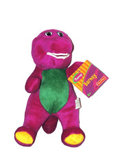 NEW BARNEY THE PURPLE DINOSAUR PLUSH DOLL 7-1/2" TALL