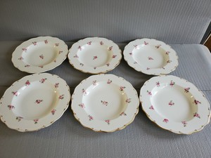 Compare Prices Buy Online Vtg Antique Set Of 6 Pink Rose Floral Flat Rim Soup Bowl 10 25 W 1 25 T Discount Online Store Www Scarboroughattorneys Com