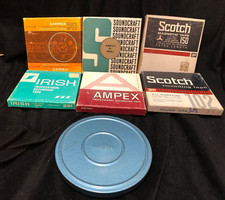 7 Vtg Tape Reels 5" Irish Scotch Ampex Soundcraft Music Display Recording Lot