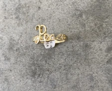 Gold Tone Peace Stacking Ring Size 5