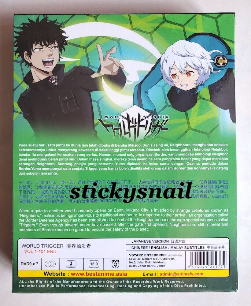 ANIME WORLD TRIGGER SEASON 1-3 VOL.1-101 END DVD REG ALL ENG SUBS + FREE  ANIME