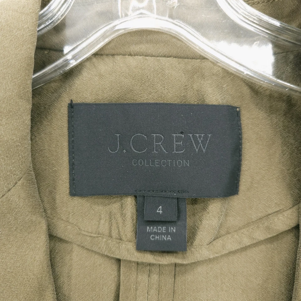 J. Blazer CREW Collection Verde Ejército Lavado 100% Seda Tafetán Ligero Usado en Excelente Condición Talla 4 Foto 4 de 4