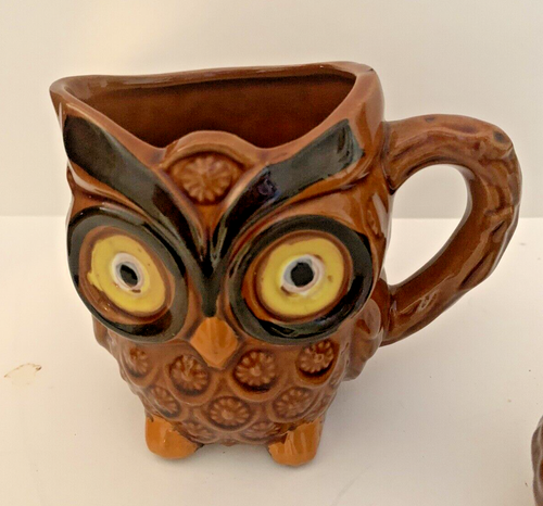 Mid Century Modern Owl Measuring Cup/Cups Glazed ceramic set of 4 VGC Japan - 第 5/5 張圖片